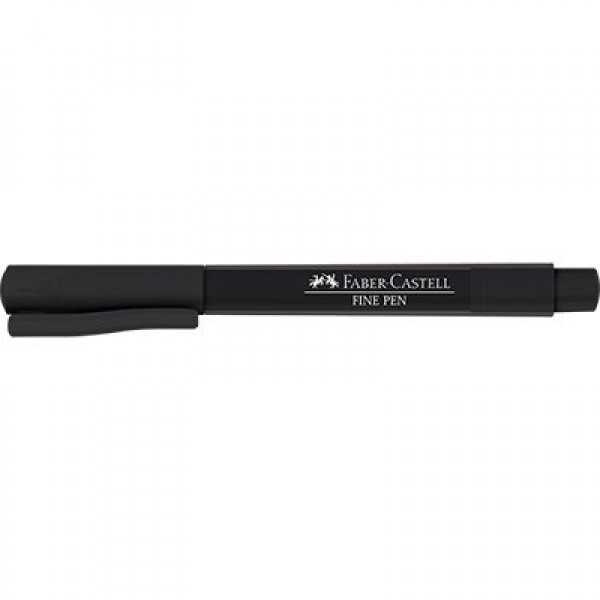 Caneta hidrográfica Fine Pen 0,4mm preto Faber Castell 1 UN